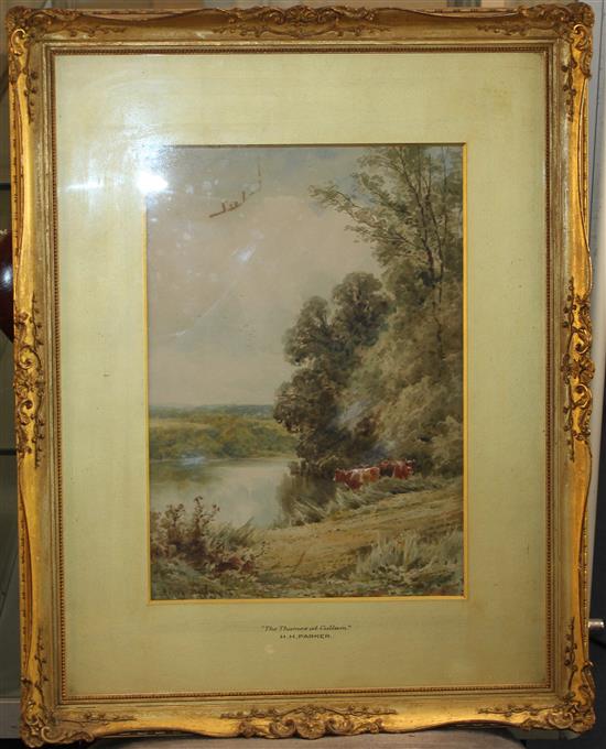 Henry H. Parker (1858-1930) The Thames at Cullam and At Goring, Surrey, 15 x 10.5in.